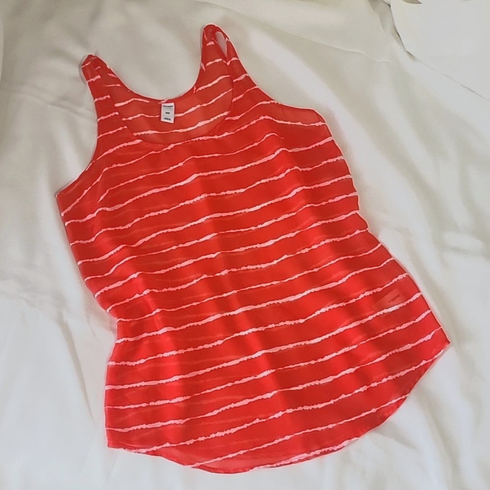 Old Navy Red and White Top - Size S/P